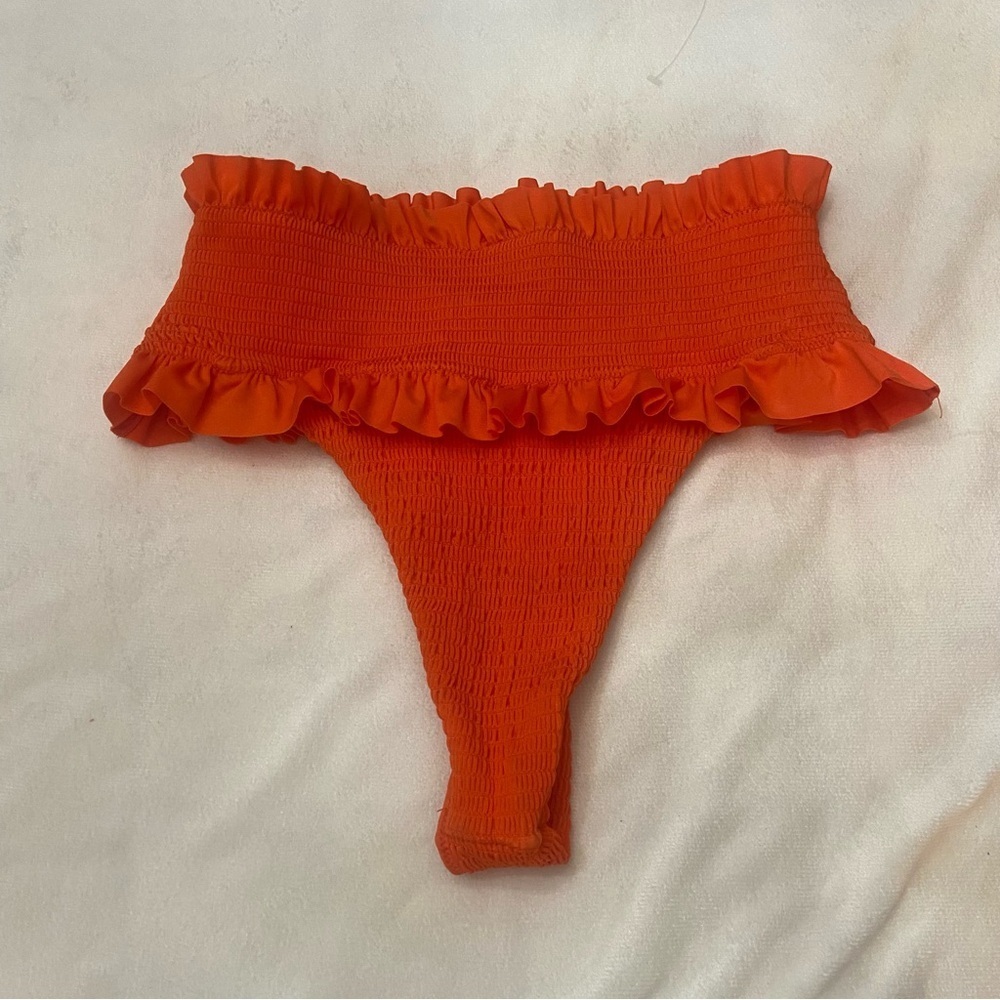 New! BFyne Blayze Orange Smocked Ruffled Bikini Bottom 1100 - Picture 6 of 7